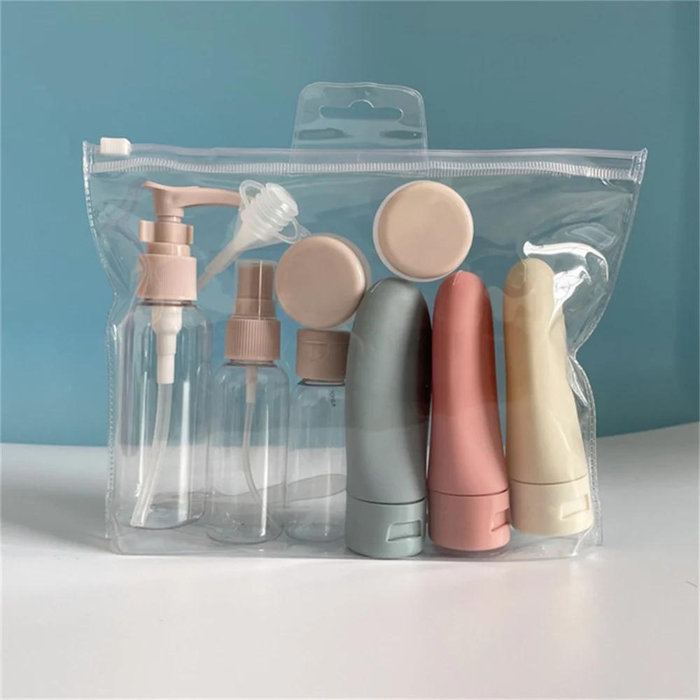 11pcs Mini Travel Makeup Cosmetic Face Cream Pot Bottles Transparent Plastic Travel Accessories Empty Make Up Contai